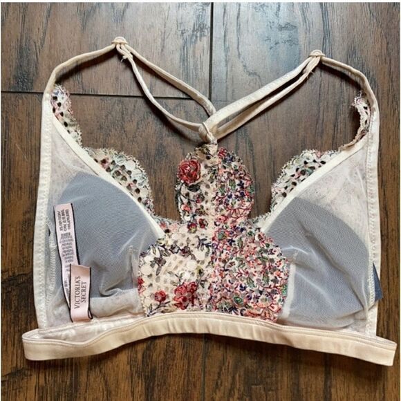 Victoria Secret Floral Racerback Bra XSMALL - Picture 2 of 8